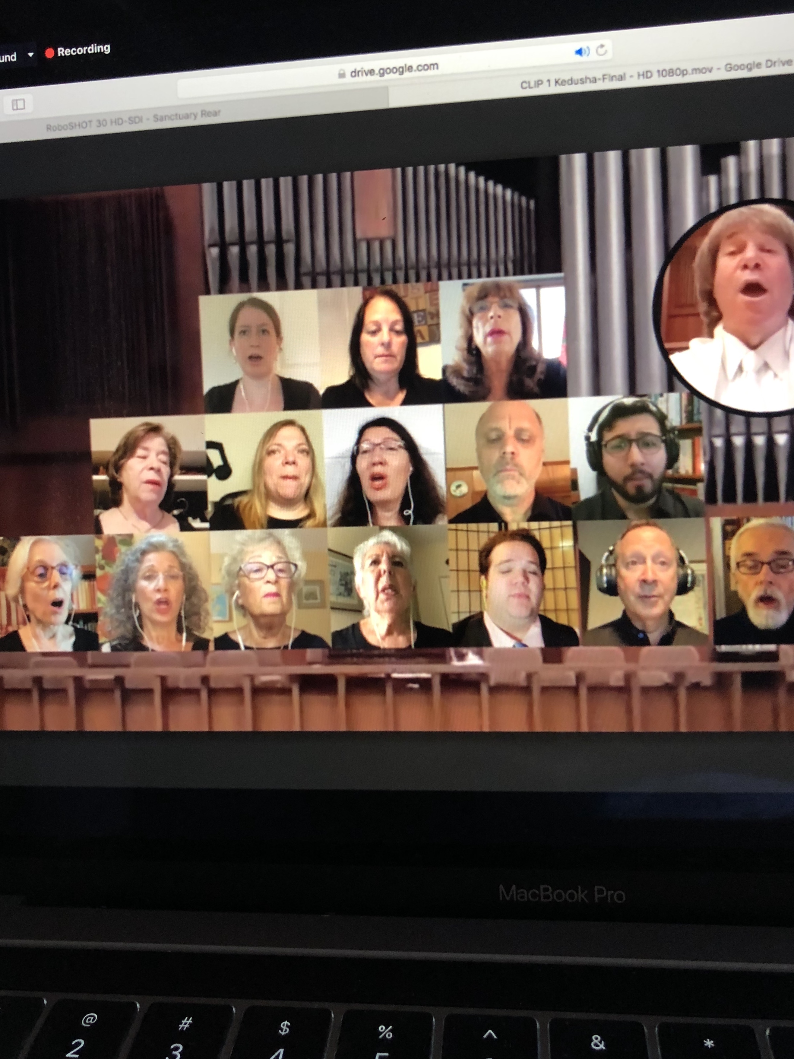 Rabbi Sunny Schnitzer and BJC Zoom Choir singing on Yom Kippur 2020, Bethesda Jewish Congregation, Bethesda, Maryland.